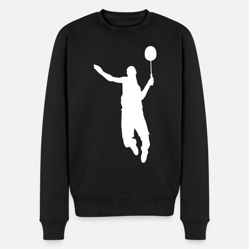 Badminton Tennis Sport - Männer Premium Bio Pullover - Schwarz
