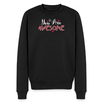 Scénario de Tu es génial de Cœurs - Pull Premium bio Homme - noir - Devant - Nico (187cm)