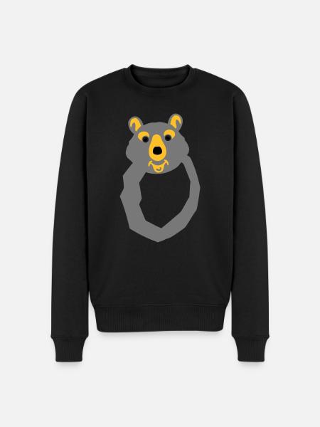 bear letter o drawing - Men's Premium Organic Jumper - black