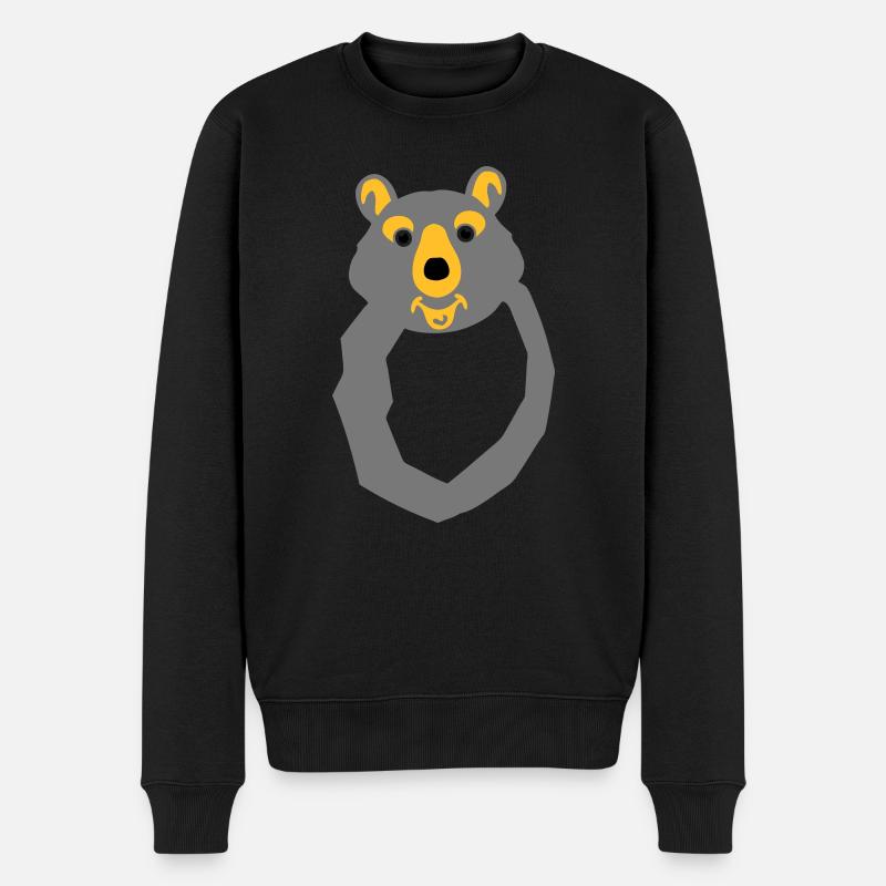 ours lettre o dessin - Pull Premium bio Homme - noir