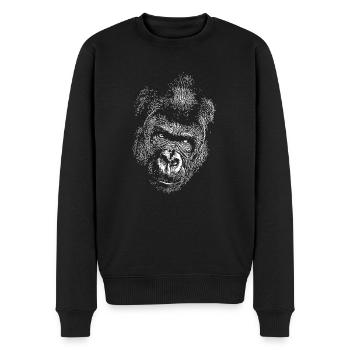 GORILLA - Männer Premium Bio Pullover - Schwarz - Vorne - Nico (187cm)