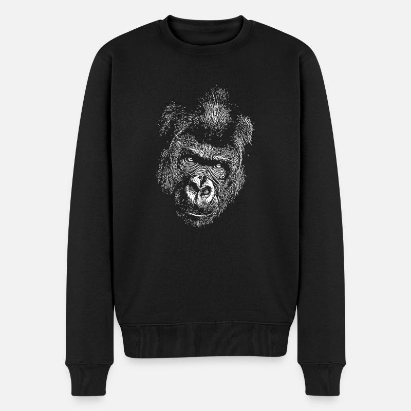 GORILLA - Männer Premium Bio Pullover - Schwarz