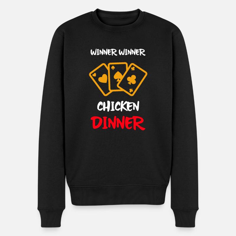 Winner Winner - Chicken Dinner - Männer Premium Bio Pullover - Schwarz