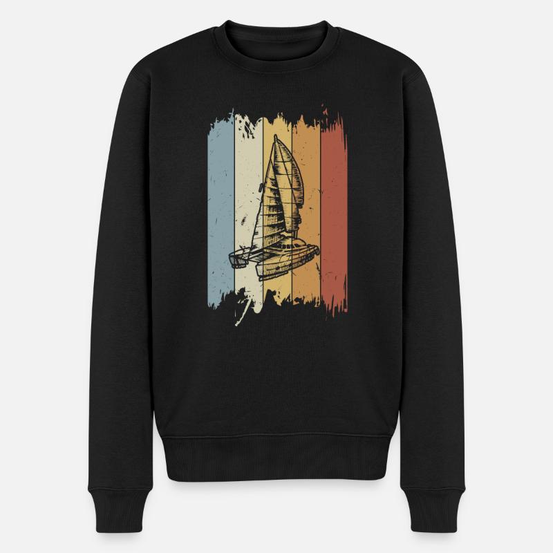 Katamaran - Männer Premium Bio Pullover - Schwarz