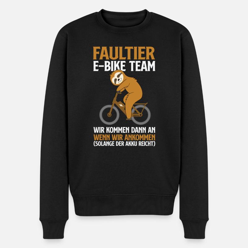 Faultier Fahrrad Team E-Bike Elektrofahrrad - Männer Premium Bio Pullover - Schwarz