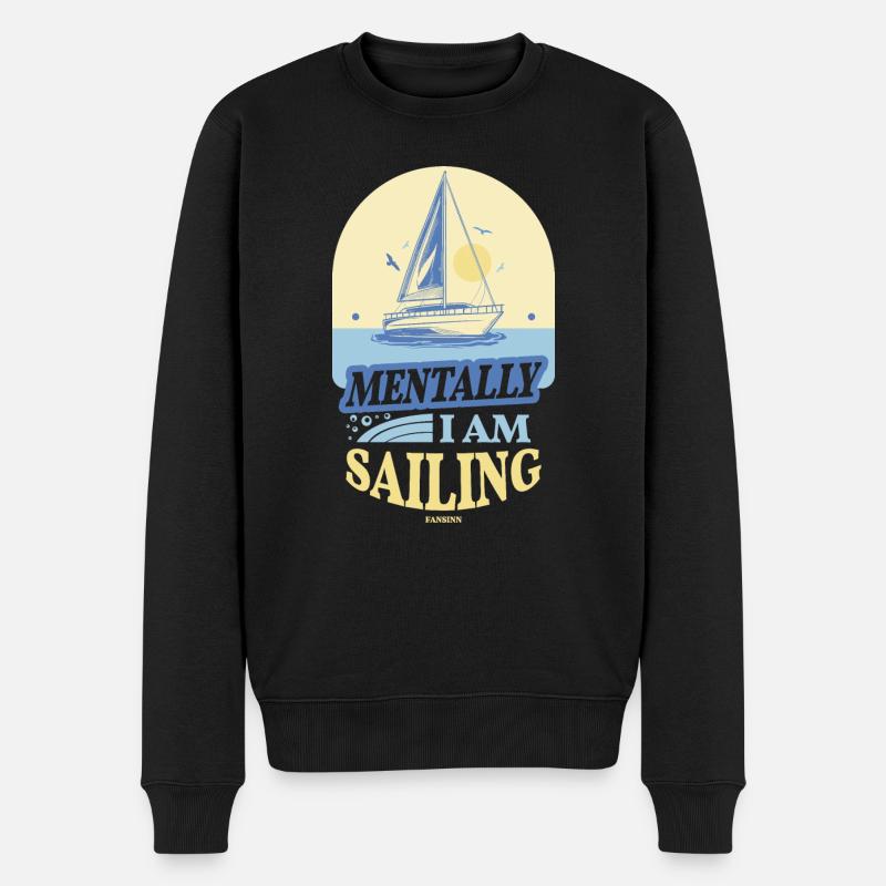 Segeln - Männer Premium Bio Pullover - Schwarz