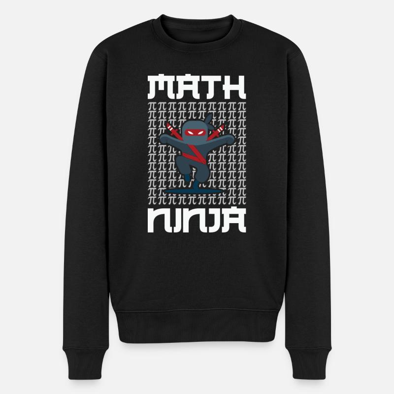 Math Teacher Math Ninja - Männer Premium Bio Pullover - Schwarz