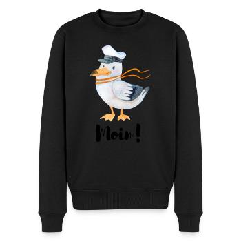 Moin von der Nordsee - Männer Premium Bio Pullover - Schwarz - Vorne - Nico (187cm)