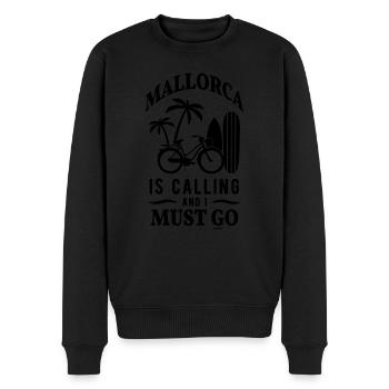Mallorca Beach Palm Bicycle Sea - Men's Premium Organic Jumper - black - Front - Nico (187cm)
