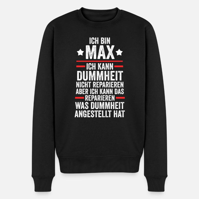 Max - Männer Premium Bio Pullover - Schwarz