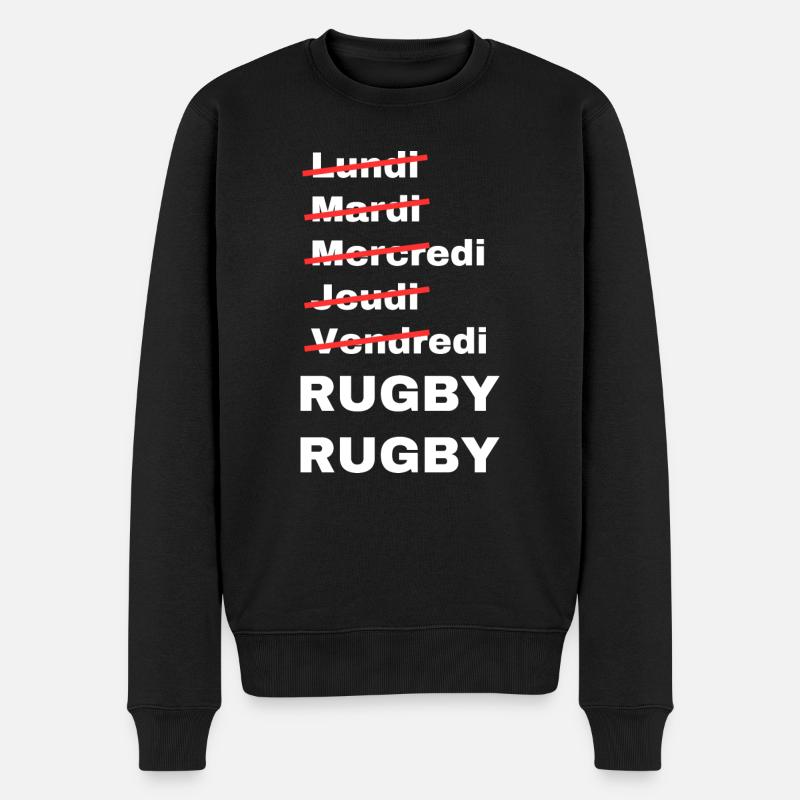 week-end rugby - Pull Premium bio Homme - noir