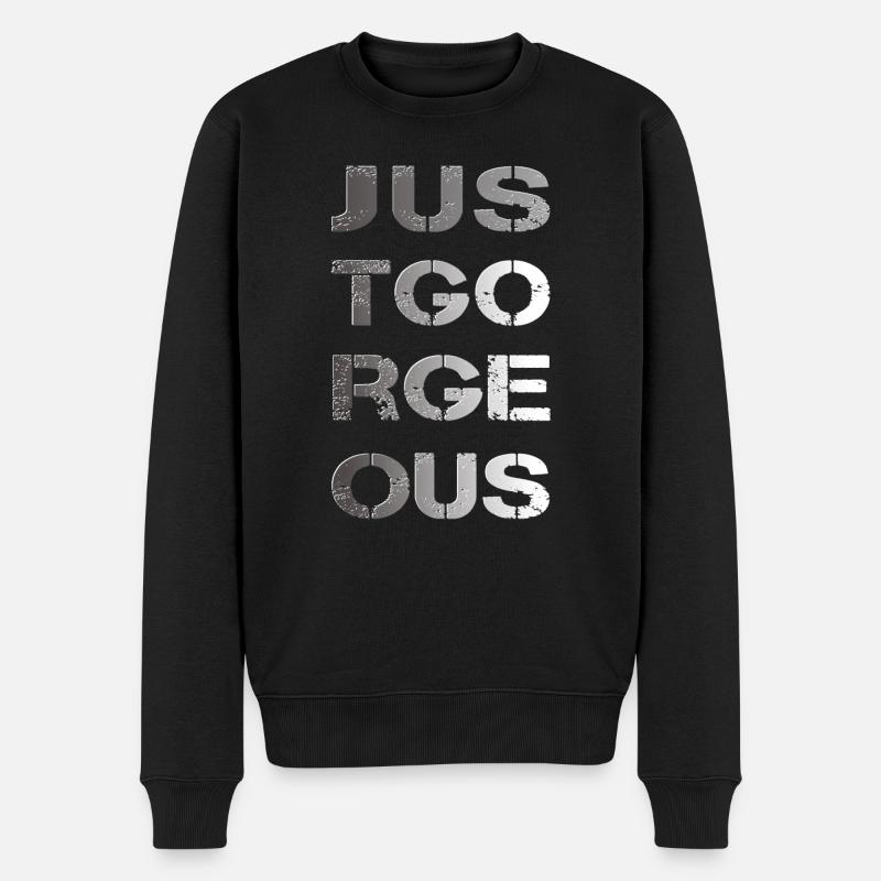 just gorgeous - Männer Premium Bio Pullover - Schwarz