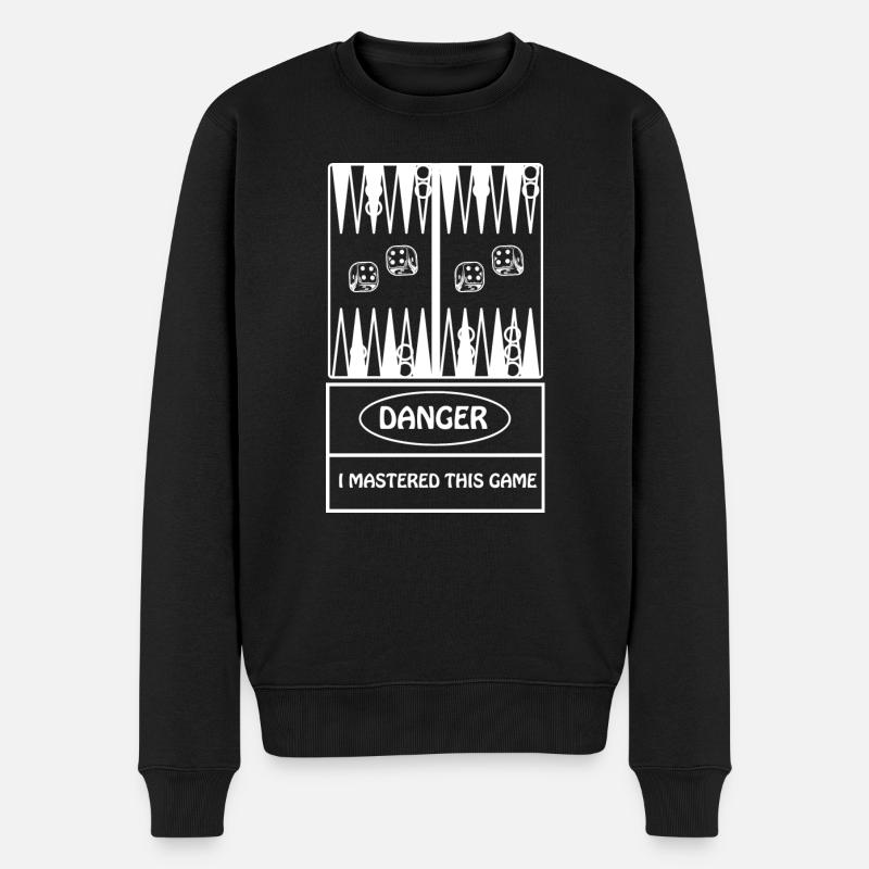 boardgame chess backgammon game night - Männer Premium Bio Pullover - Schwarz