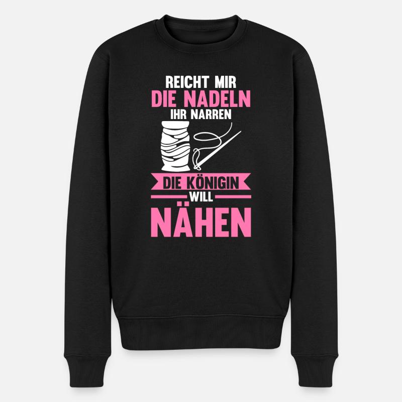 Schneidern Nähen - Männer Premium Bio Pullover - Schwarz