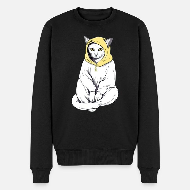 Kroki le chat à capuche - Pull Premium bio Homme - noir