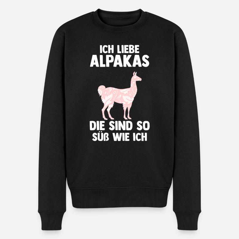 Alpaka - Männer Premium Bio Pullover - Schwarz