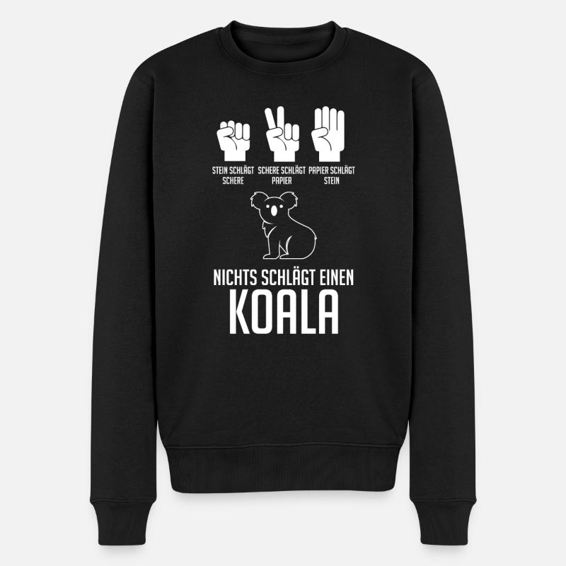 Koalabär Koala - Männer Premium Bio Pullover - Schwarz