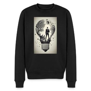 homme à l’intérieur d’une ampoule - Pull Premium bio Homme - noir - Devant - Nico (187cm)