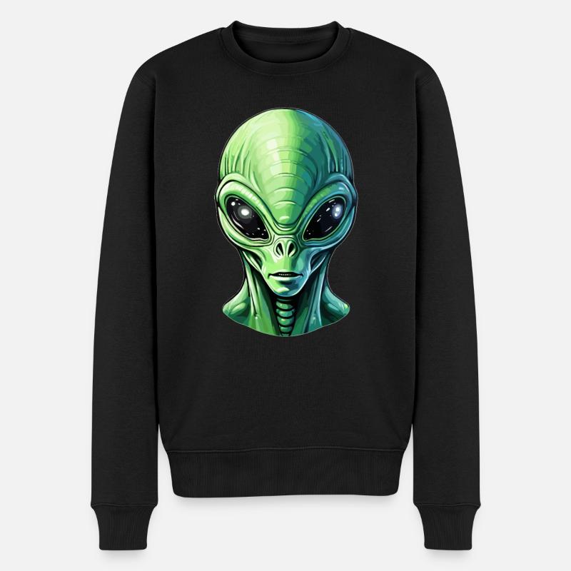 Tête d’extraterrestre vert - Pull Premium bio Homme - noir