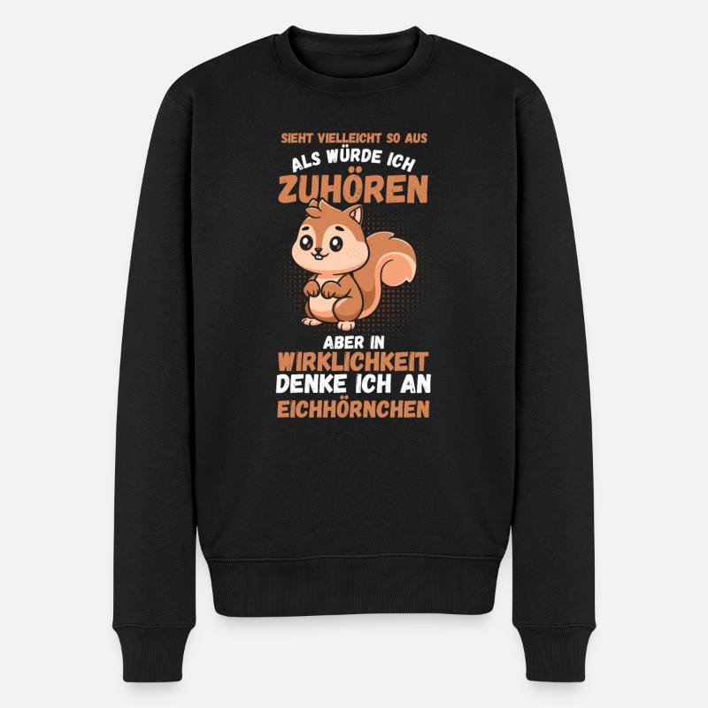 Eichhörnchen - Männer Premium Bio Pullover - Schwarz