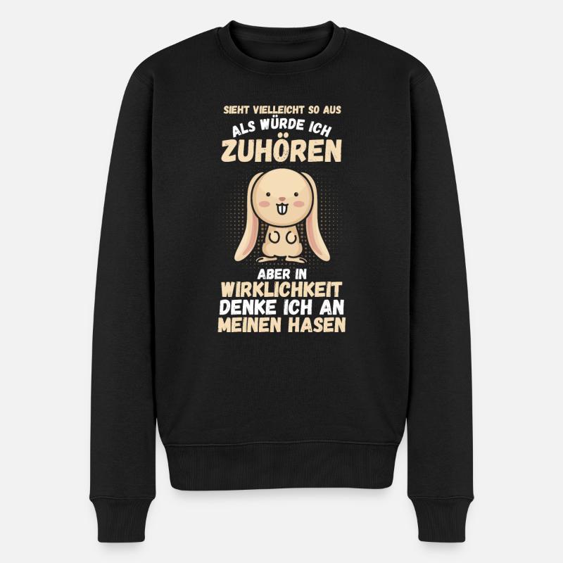Kaninchen Hase - Männer Premium Bio Pullover - Schwarz
