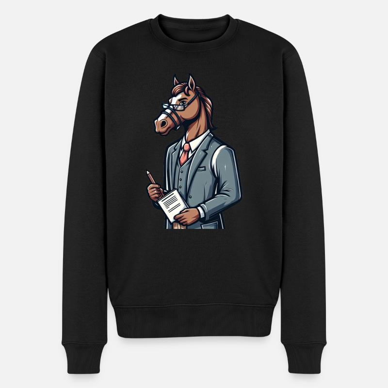 Professeur de cheval mignon - Pull Premium bio Homme - noir