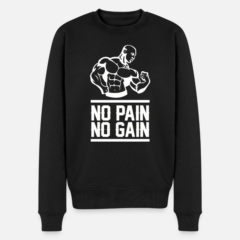 bodybuilding bodybuilder fitness - Männer Premium Bio Pullover - Schwarz