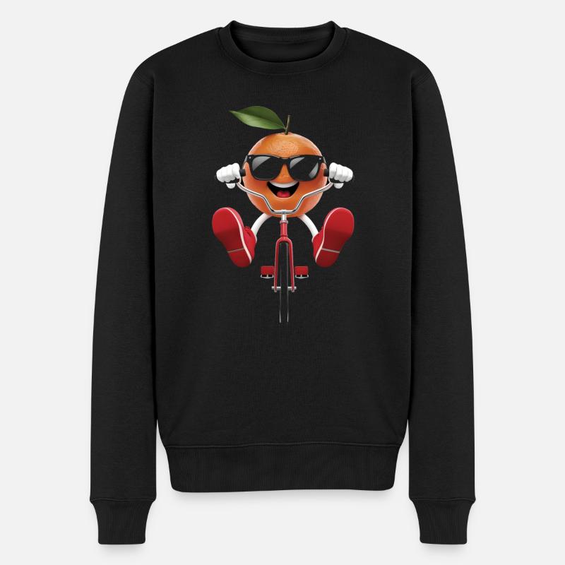 Mandarin Radfahren auf dem Fahrrad Geschenk - Männer Premium Bio Pullover - Schwarz