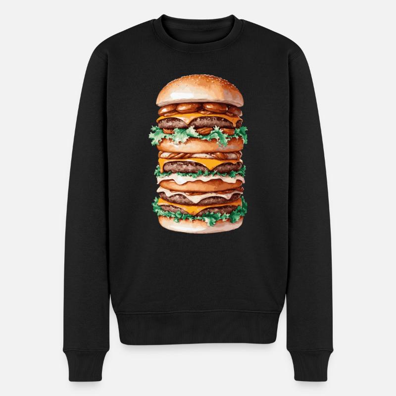 Design de burger XXL – pour les vrais gourmets et Burger-F - Pull Premium bio Homme - noir
