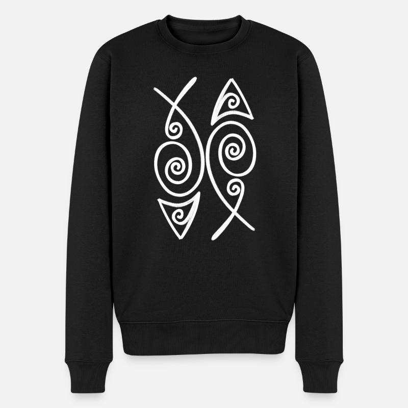 Zwei Fische - Männer Premium Bio Pullover - Schwarz