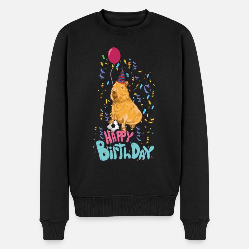 Anniversaire de Capybara - Pull Premium bio Homme - noir