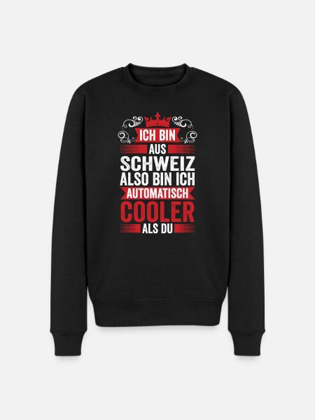 Schweizer Schweiz - Männer Premium Bio Pullover - Schwarz