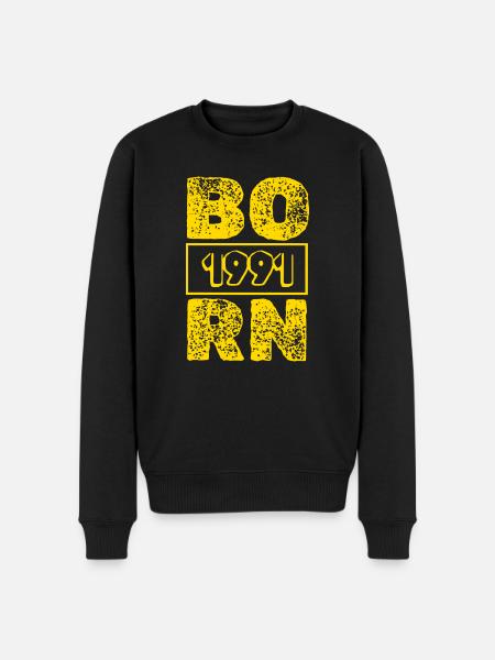 Born in 1991 - Men's Premium Organic Jumper - black