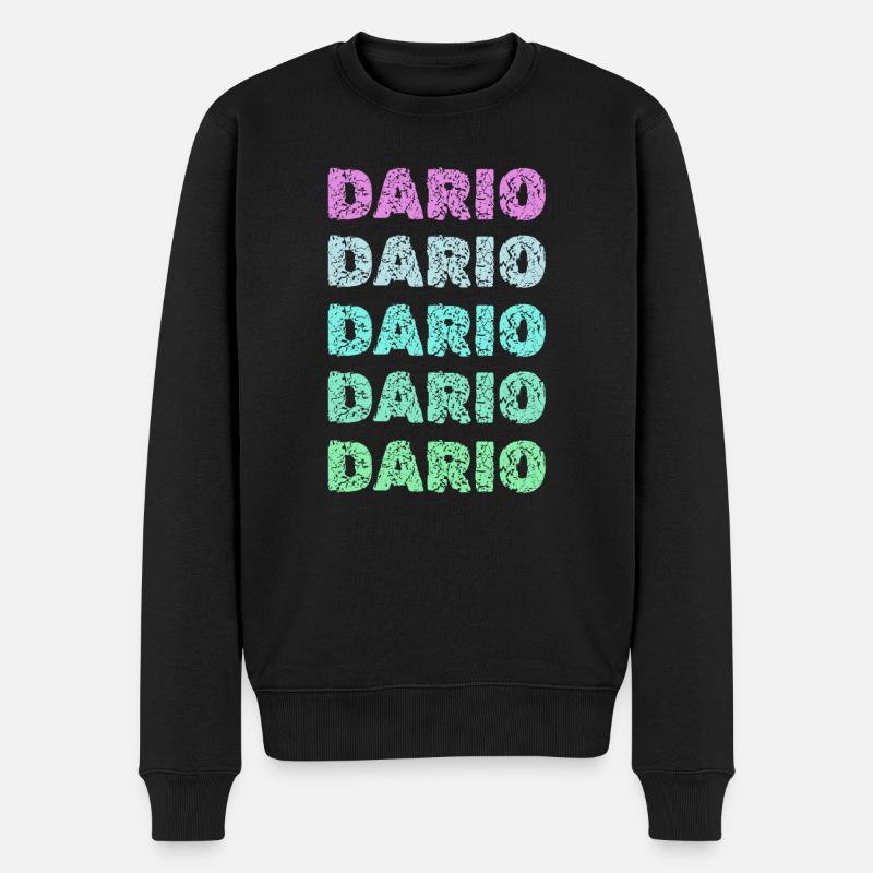 Dario als Dario - Männer Premium Bio Pullover - Schwarz