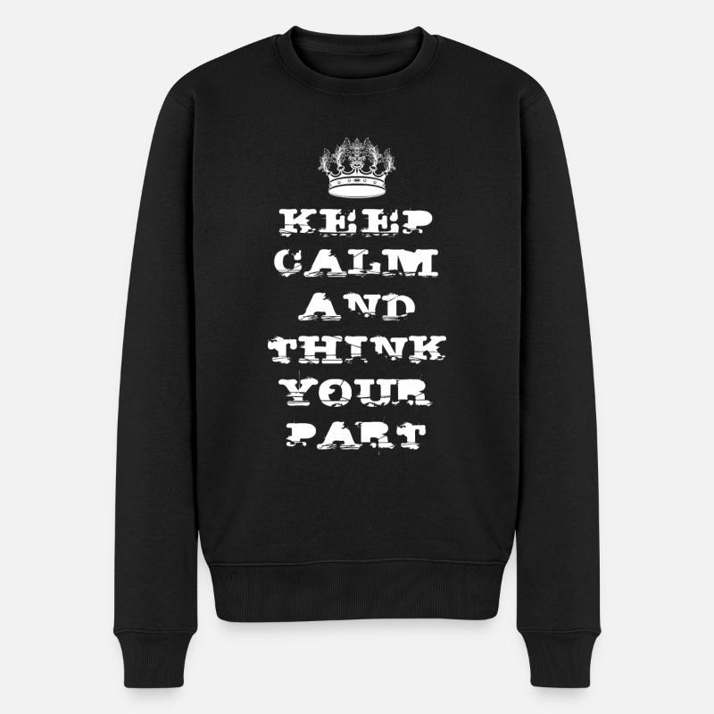 RESTEZ CALME ET RÉFLÉCHISSEZ À VOTRE PART - Pull Premium bio Homme - noir
