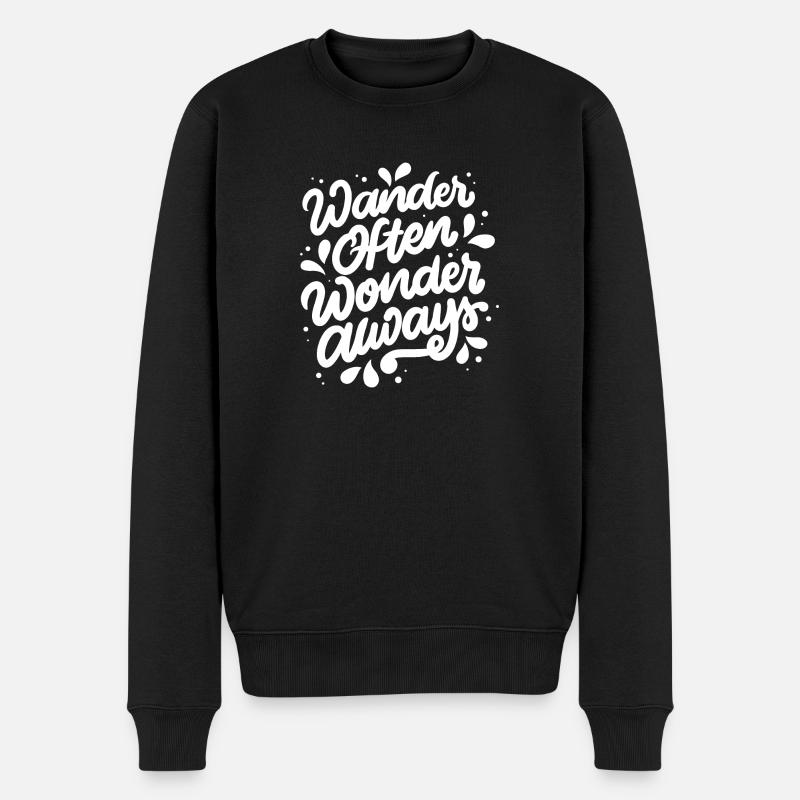 Wander Often Wandern Reisen Urlaub Travel - Männer Premium Bio Pullover - Schwarz