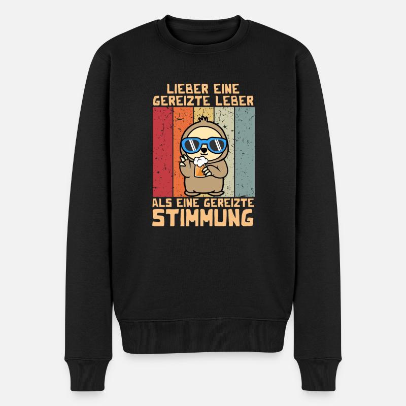 Lieber eine gereizte Leber als gereizte Stimmung - Männer Premium Bio Pullover - Schwarz