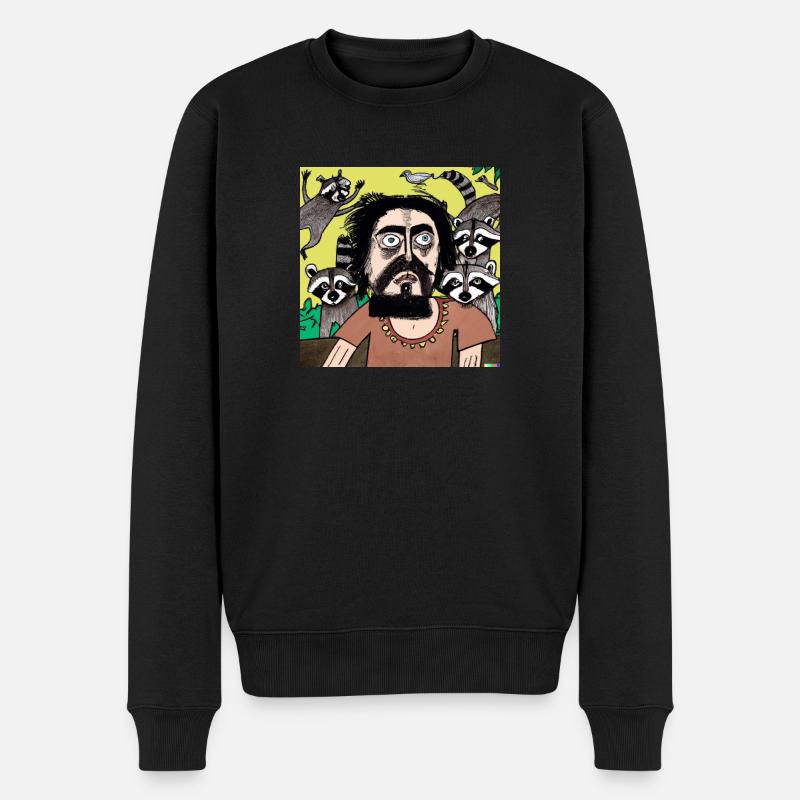 Racoon - Männer Premium Bio Pullover - Schwarz