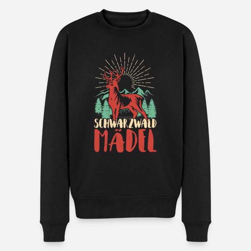 Schwarzwald Schwarzwaldmädel Bollenhut Damen - Männer Premium Bio Pullover - Schwarz