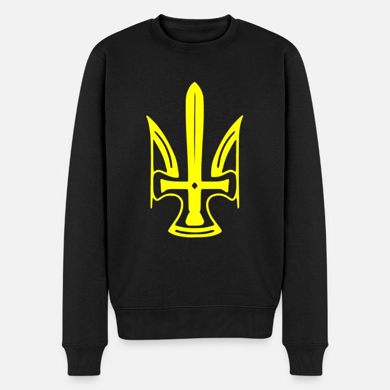 Ukraine - Männer Premium Bio Pullover - Schwarz