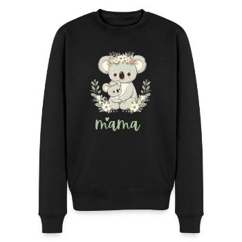 Maman Koala ours câlin I Couronne florale maman I Koala - Pull Premium bio Homme - noir - Devant - Nico (187cm)