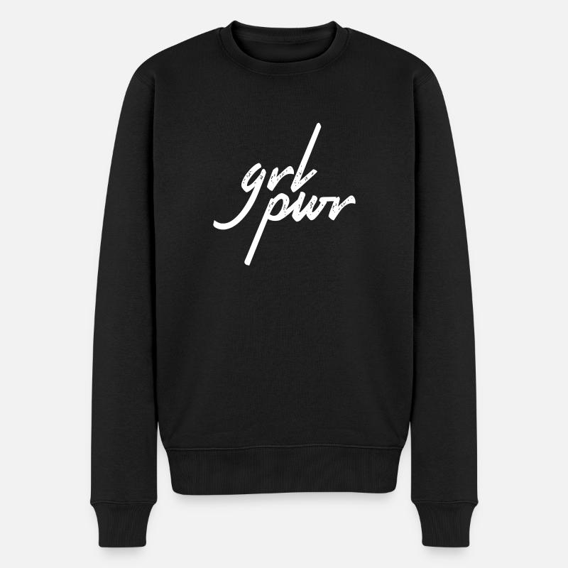 grl pwr - Männer Premium Bio Pullover - Schwarz