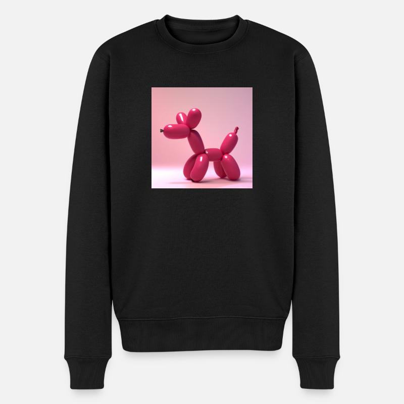 Süßer Pinker Luftballon Hund - Männer Premium Bio Pullover - Schwarz