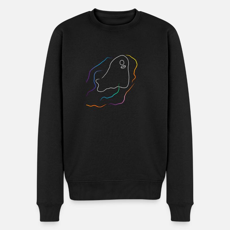 avec des lignes arc-en-ciel - Pull Premium bio Homme - noir