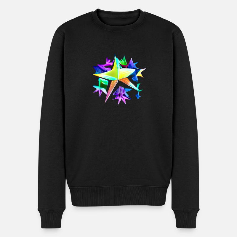 Stern bunt - Männer Premium Bio Pullover - Schwarz