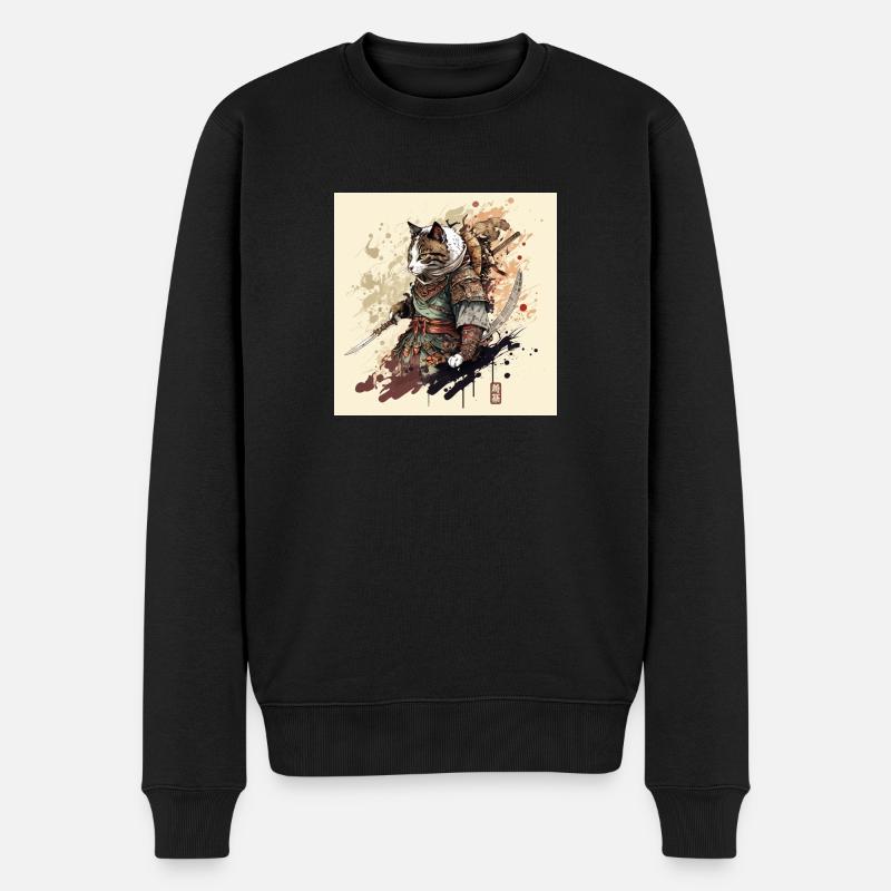 Chat samouraï - Pull Premium bio Homme - noir