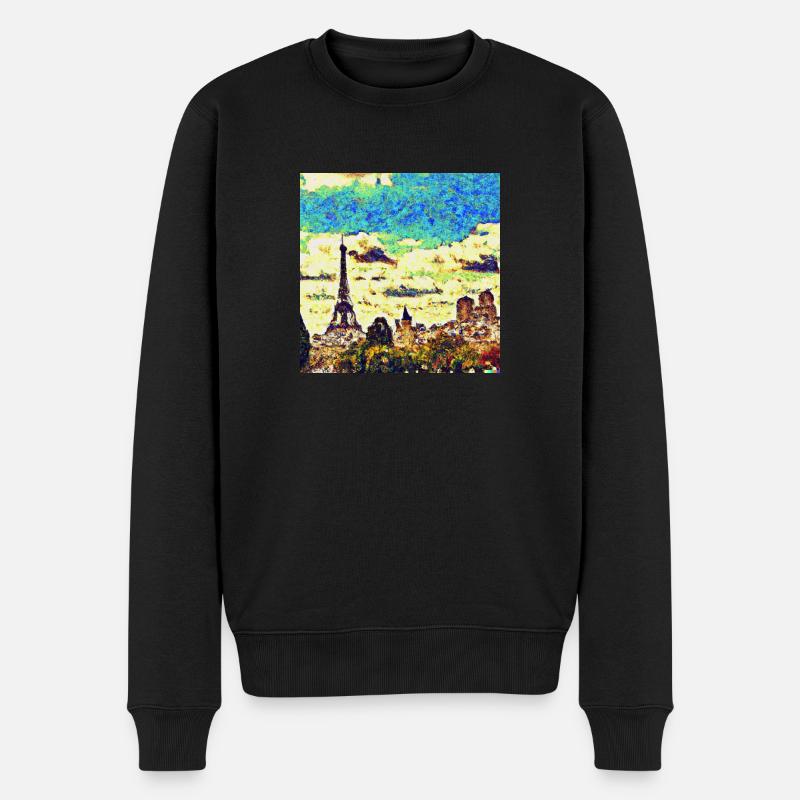 P a r i s - van Gogh Style - Männer Premium Bio Pullover - Schwarz