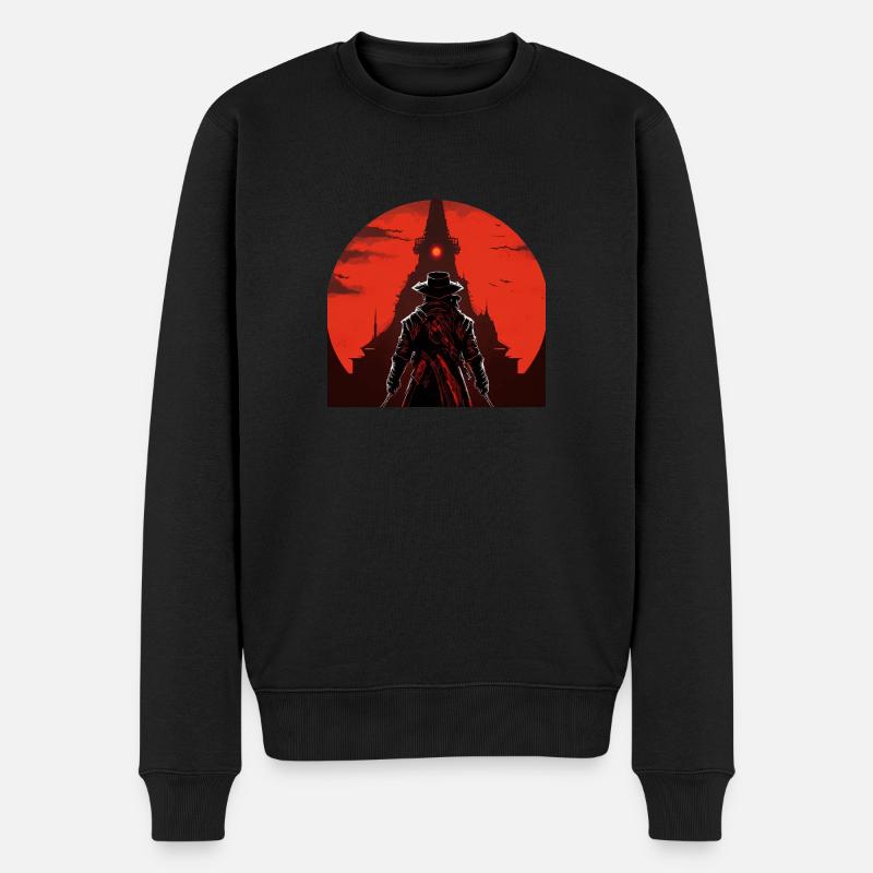 Dunkler Turm - Männer Premium Bio Pullover - Schwarz