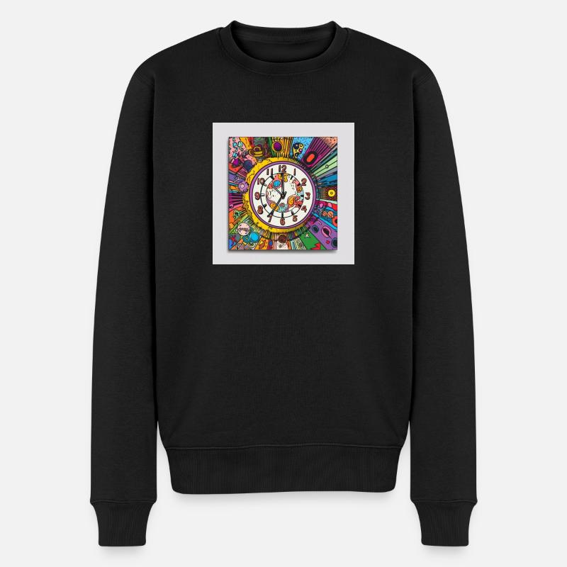 Uhr des Trips - Männer Premium Bio Pullover - Schwarz