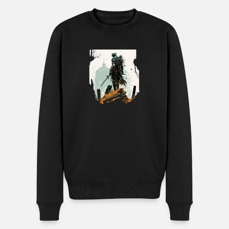 zu Glänzender Paladin - Männer Premium Bio Pullover - Schwarz